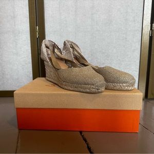 Castaner Carina 60mm Gold Wedge Espadrille